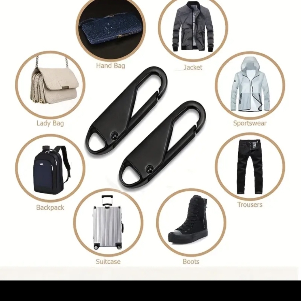 Replacement zipper pull Black New Pick 2 Any Color Or Style